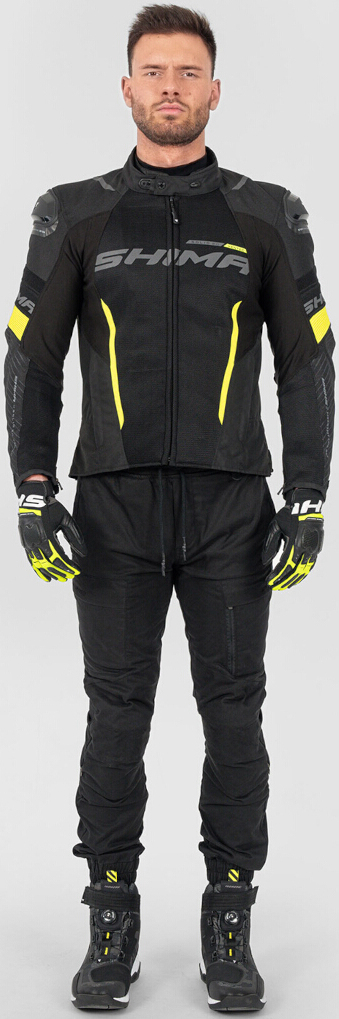 SHIMA Solid 2.0 Vented waterproof Motorcycle Textile Jacket black/yellow M Figure 2