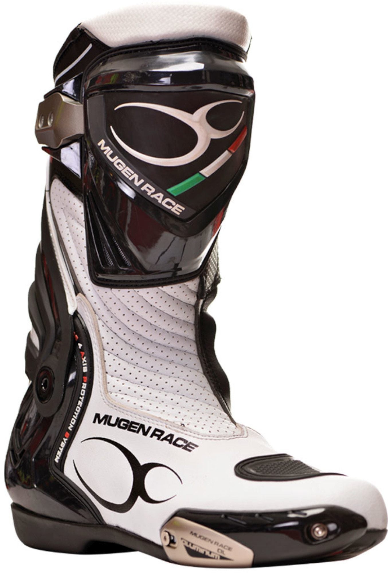 MUGENRACE Sphantom 3 perforierte Motorrad Stiefel schwarz/weiß 45 Abbildung 1