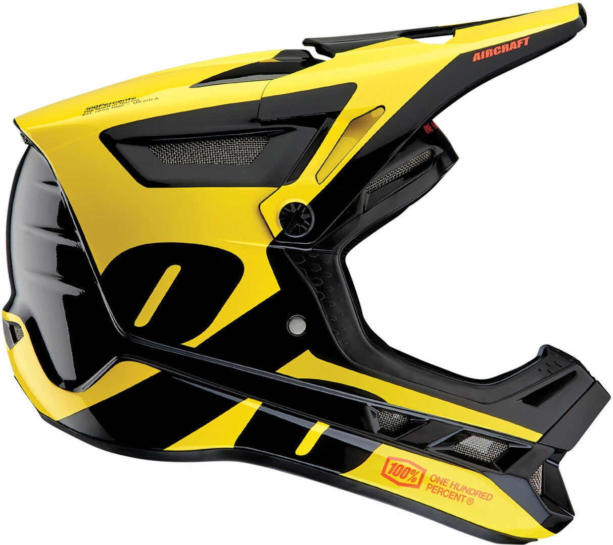100% Aircraft Composite LTD Neon Yellow Capacete downhill Artigo principal Figura 1