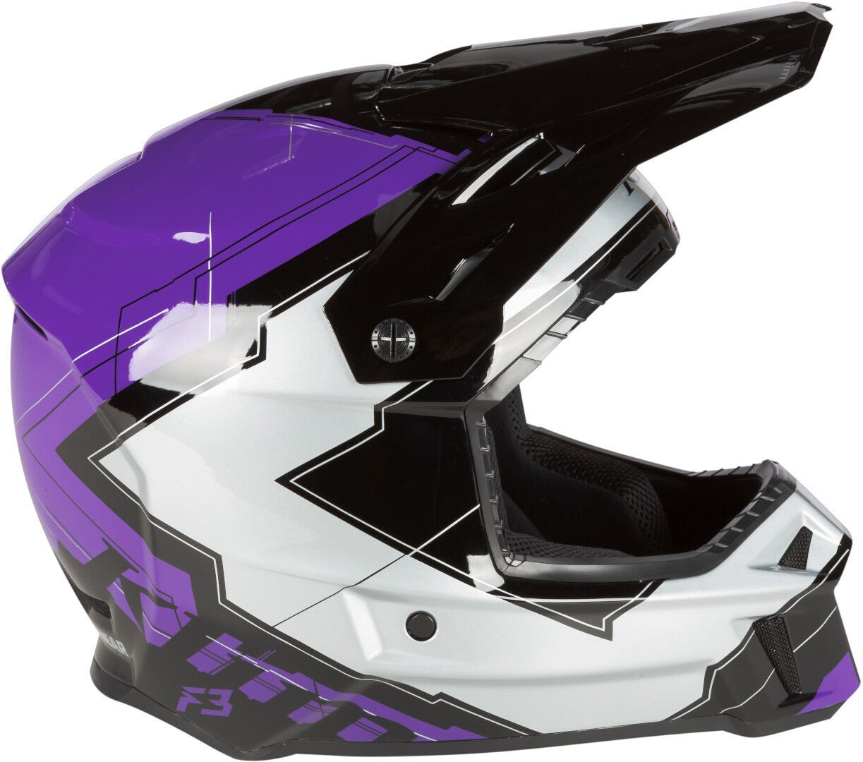 Klim F3 Verge Casco Motocross nero/viola/argento M (56/57) Figura 4