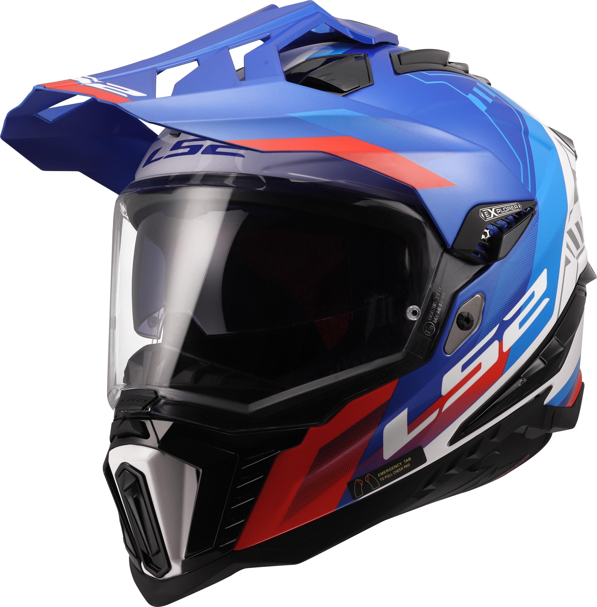 LS2 MX701 Explorer Hexa 耐力鋼盔 白/藍/紅 XL（61/62） 圖1