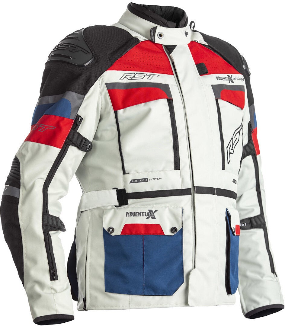 RST Adventure-X Airbag Motorcycle Textile Jacket white/blue/red L Figure 1