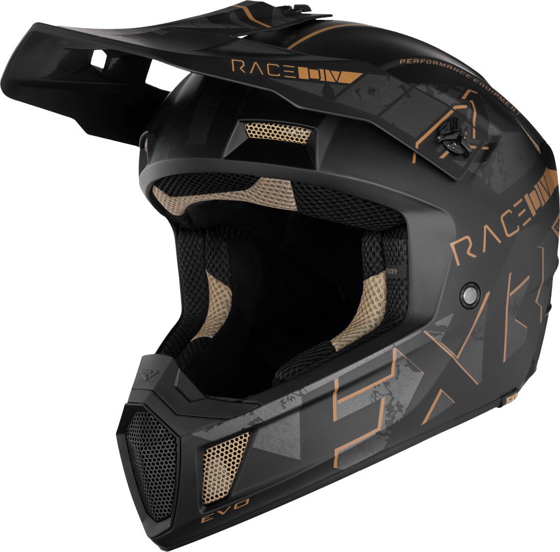 FXR Clutch Stealth Motocross hjelm sort mat/guld S (55/56) Figur 1