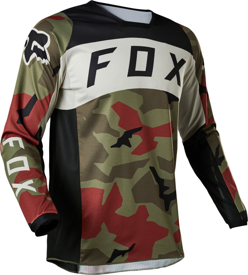 FOX 180 BNKR Maillot de motocross Vert/camouflage L Figure 1