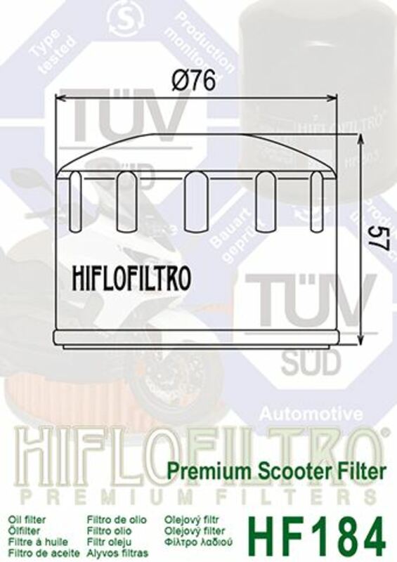 Hiflofiltro Oljefilter - HF184 Figur 4