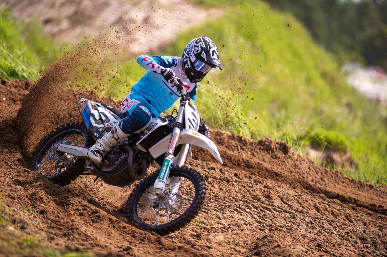 FXR Helium 2023 Motocross Jersey light blue/white XXL Figure 5
