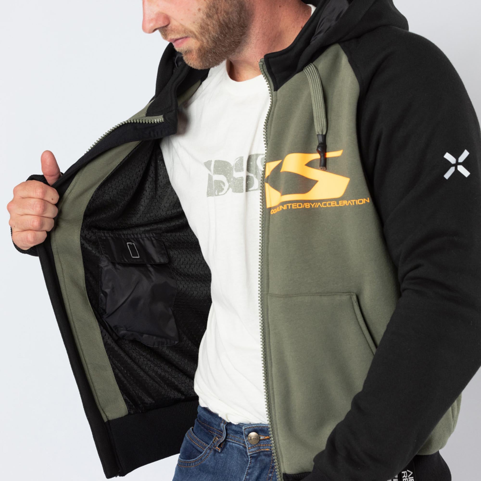 IXS Rapid 1.0 Sweat à capuche zippé de moto Vert/Orange M Figure 4