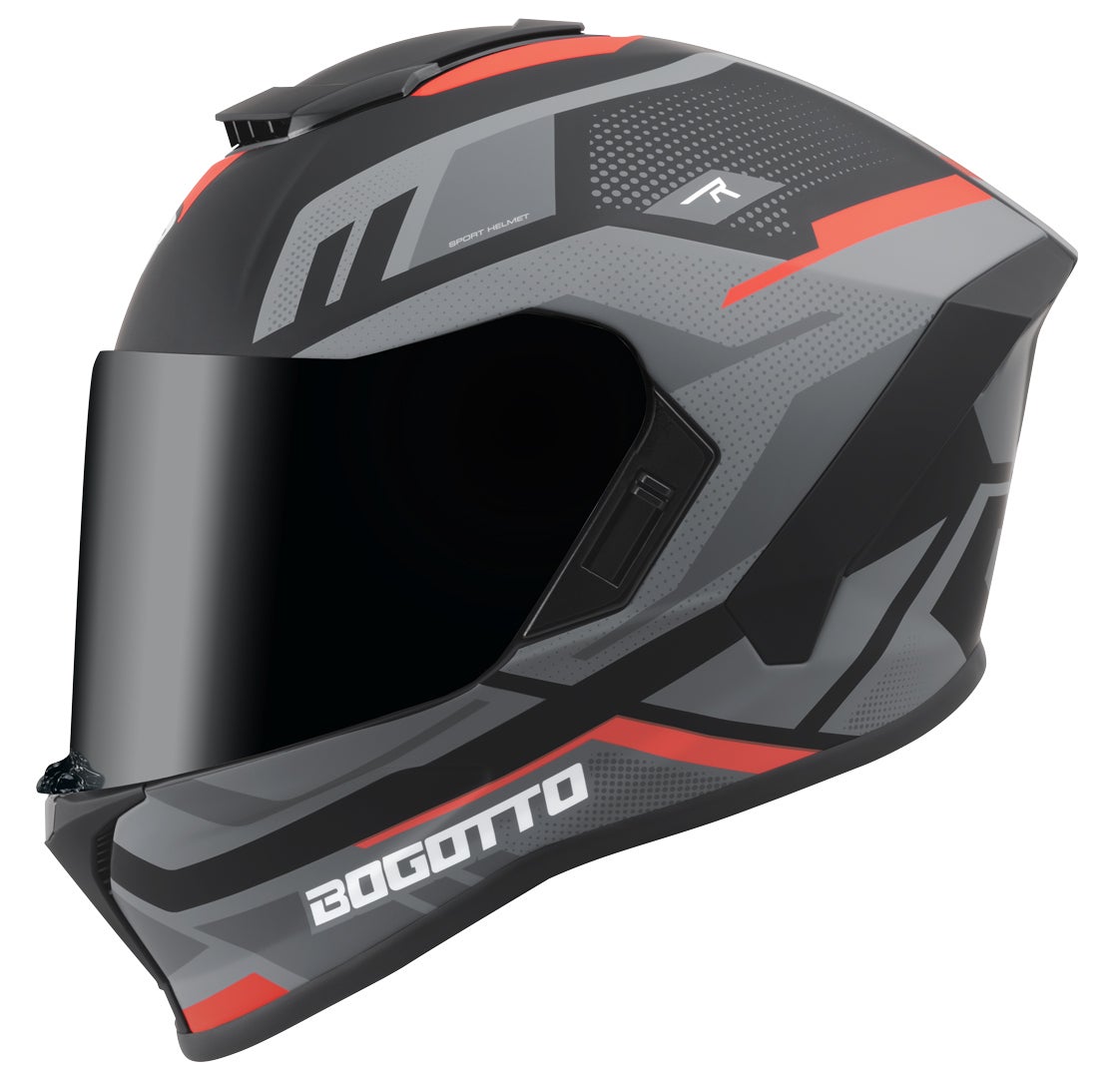 Bogotto Phantom Codex Fiberglass Helm schwarz/grau/rot L Abbildung 7