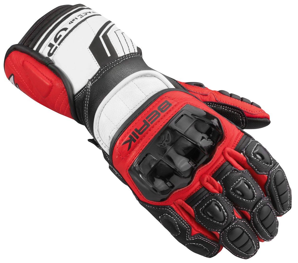 Berik Track Pro Motorcykelhandsker sort/rød/hvid S Figur 1