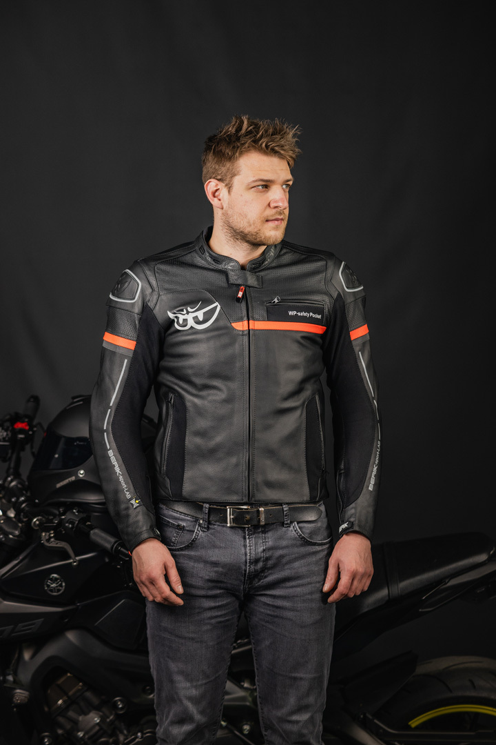 Berik Sportivo Jachetă de piele de motocicletă Negru/Roșu 48 Figura 6