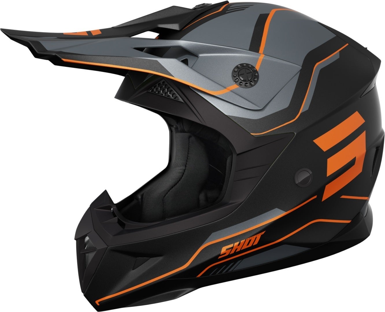 Shot Pulse Lines Motocross hjelm sort/orange L (59/60) Figur 1