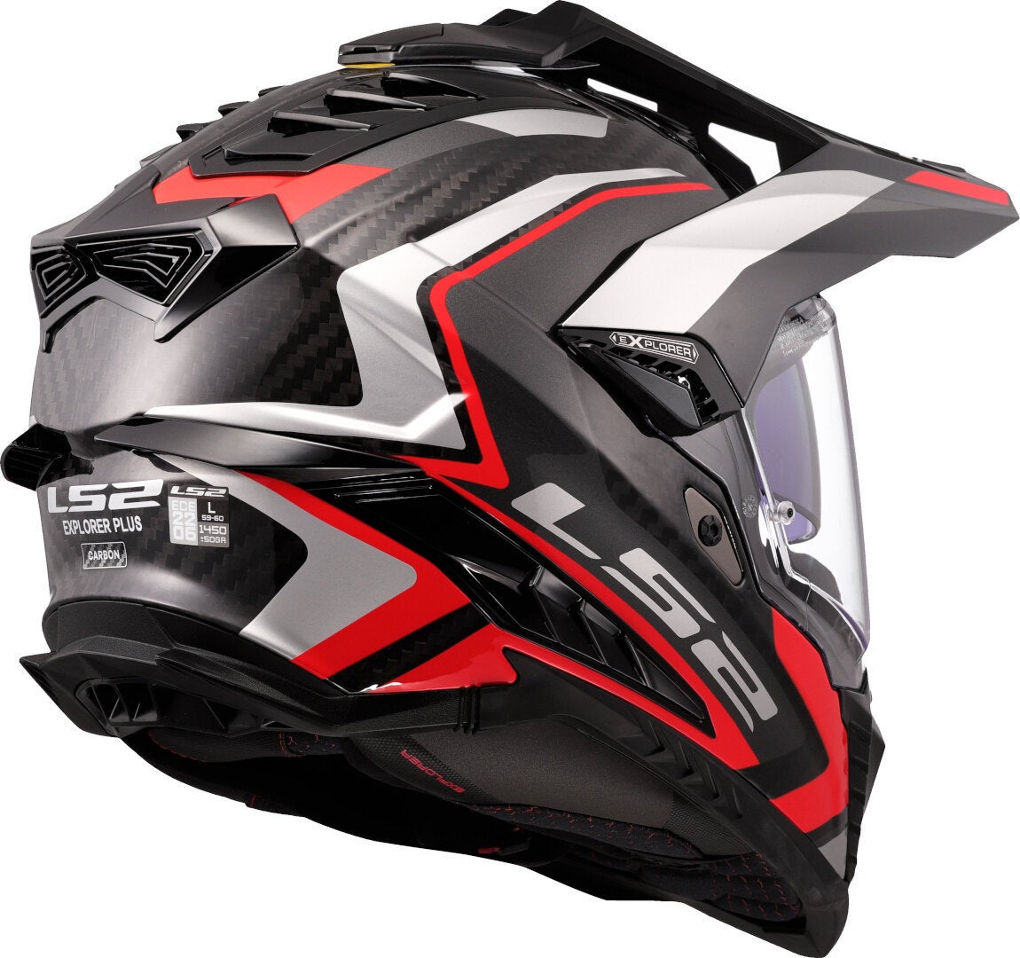 Side view of LS2 MX701 Explorer Carbon Frontier II Motocross Helmet
