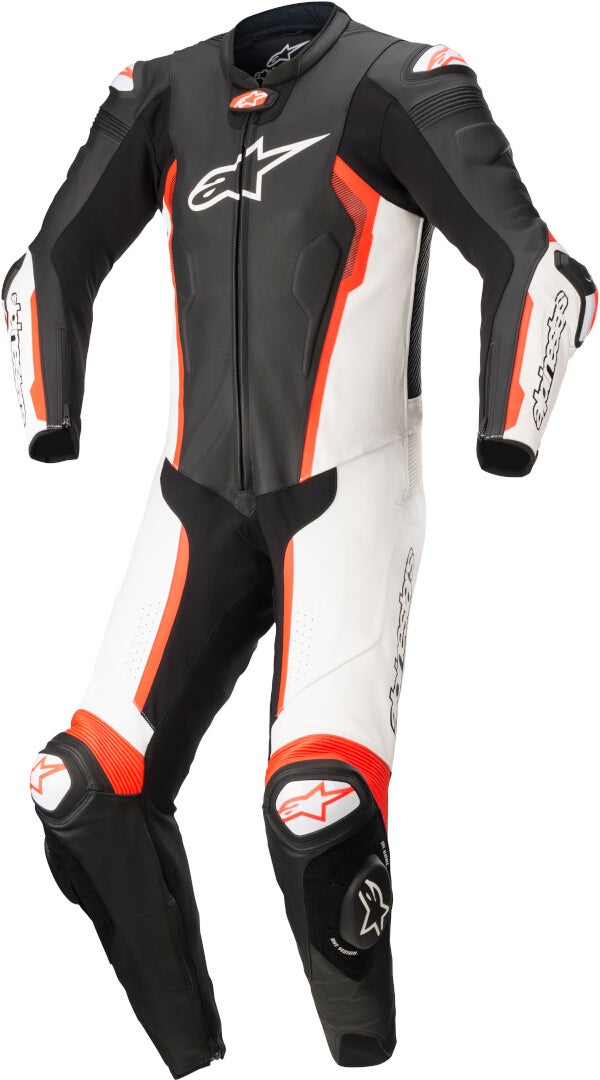 Alpinestars Missile V2 One Piece Motorcycle Leather Suit black/white/red 60 Figure 1