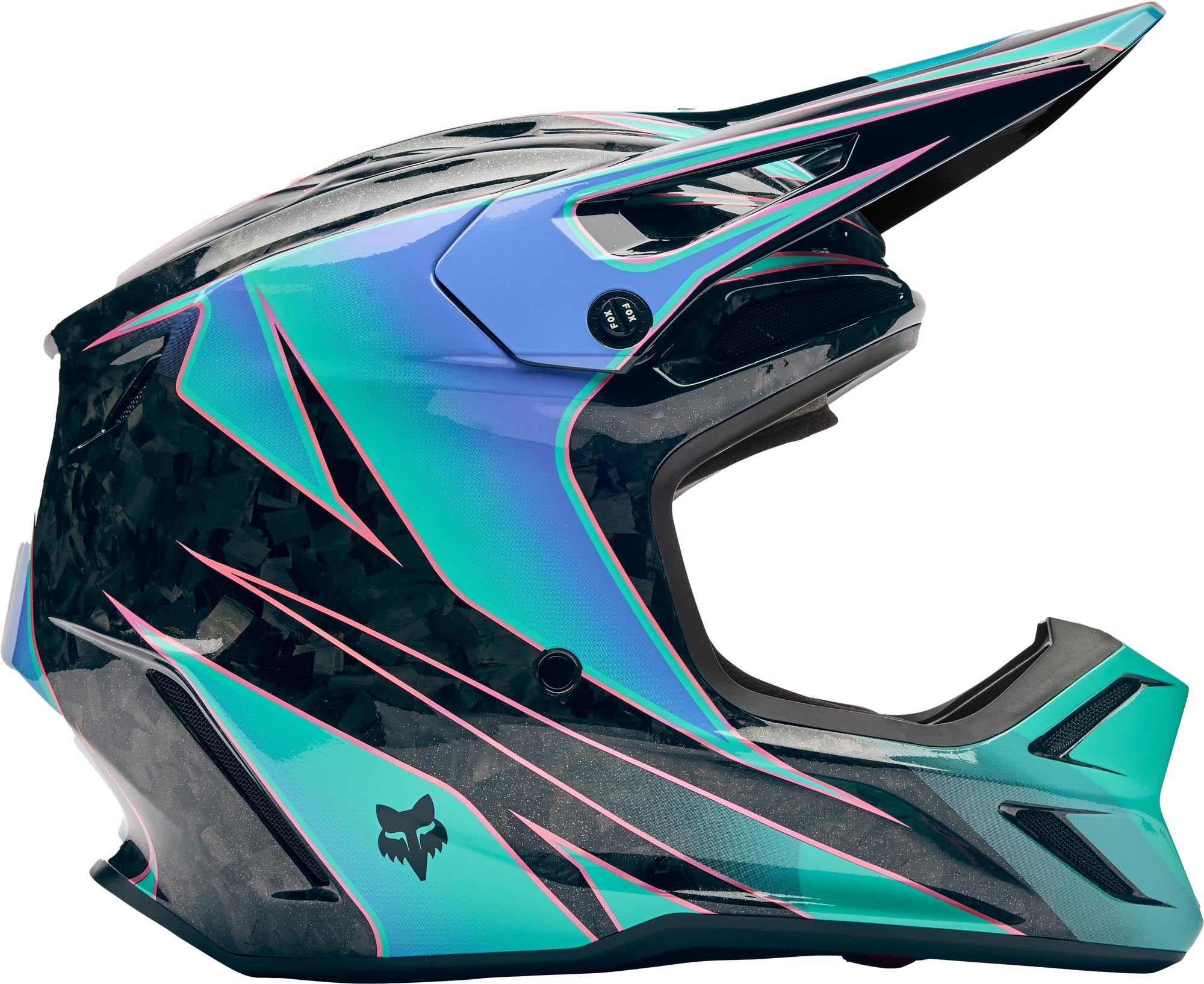 FOX V3 RS Canvas Casque de motocross noir/turquoise S (55/56) Figure 2