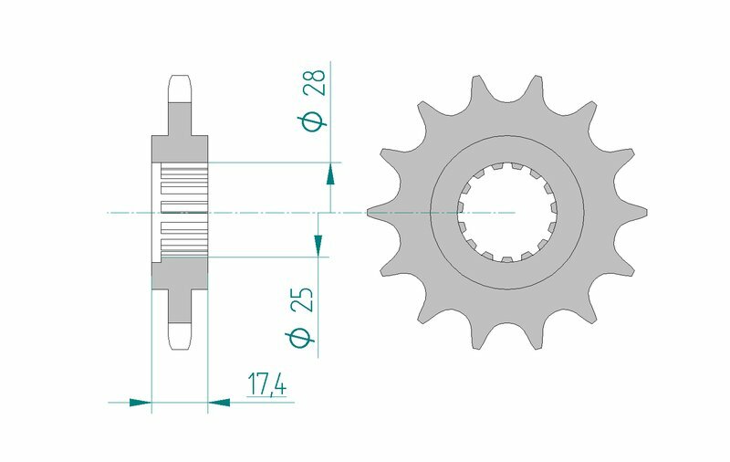 AFAM Steel Standard Front Sprocket 91800 - 525 Figure 2