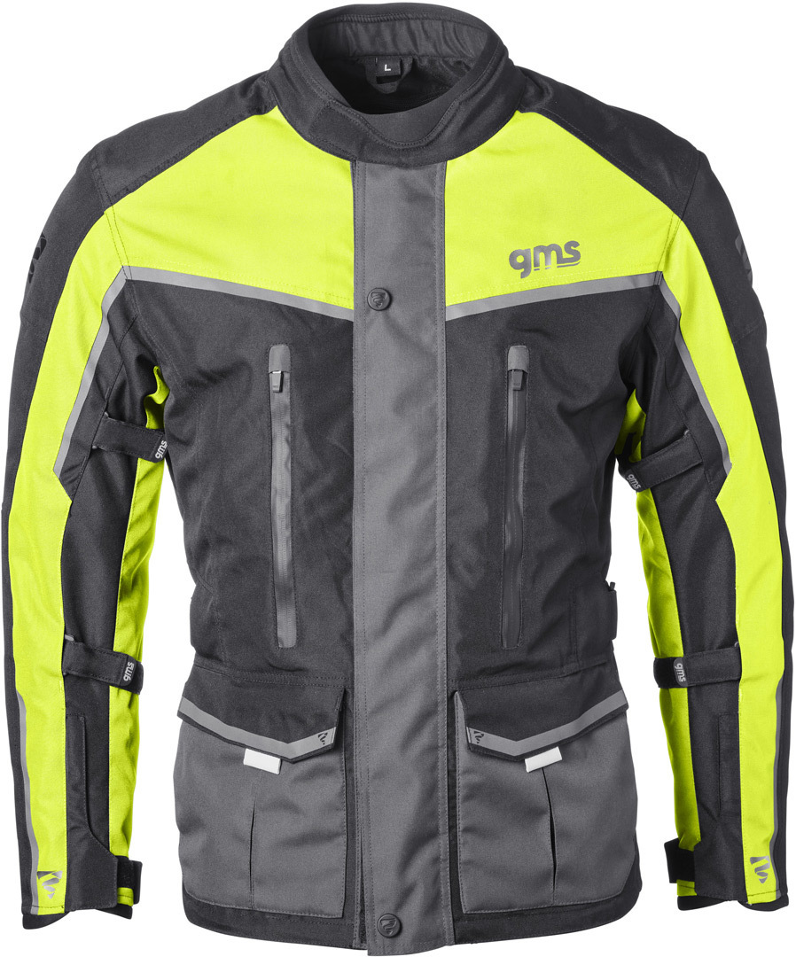 GMS Twister Neo vattentät motorcykel textil jacka svart/gul 4XL Figur 1