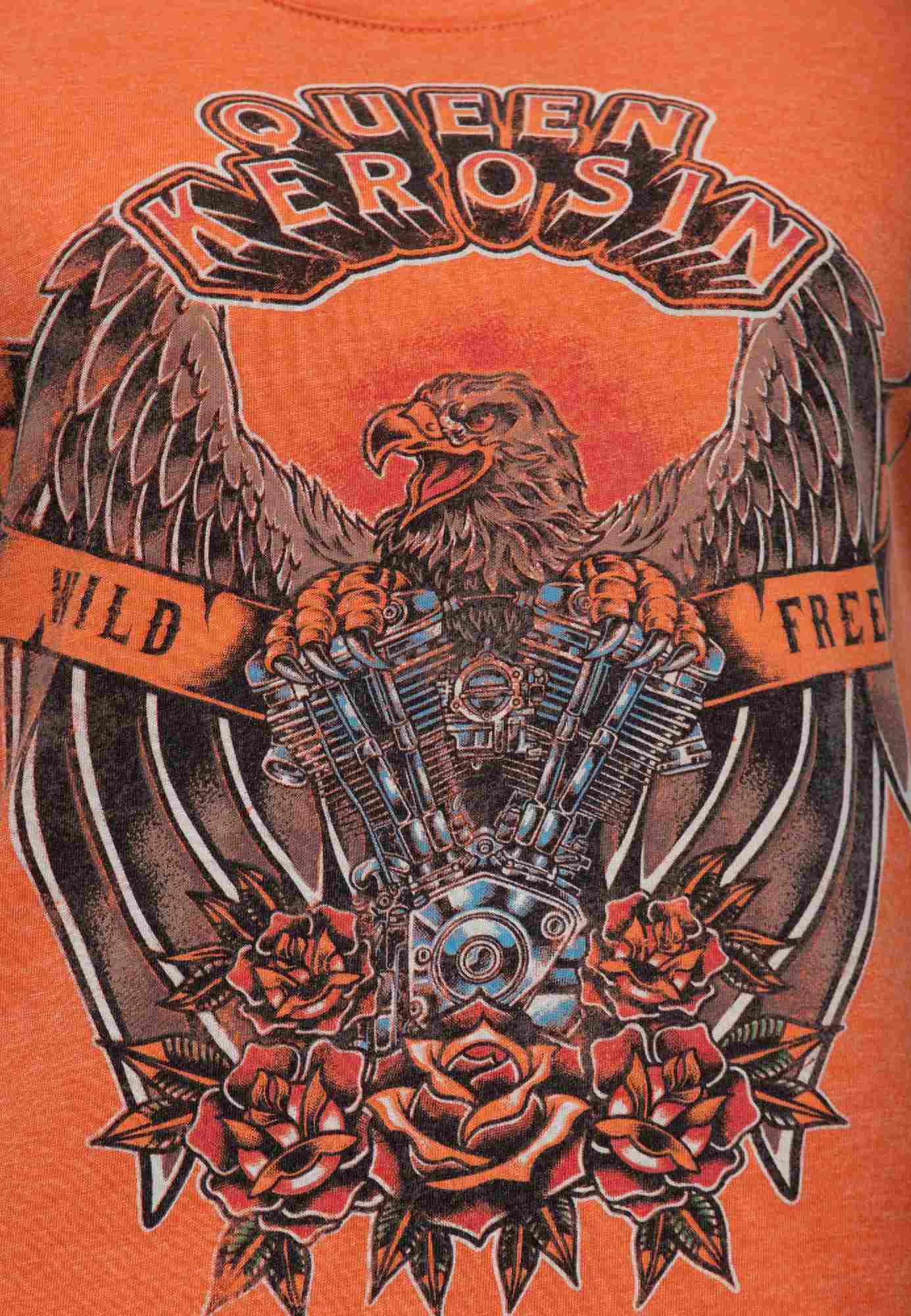 Queen Kerosin Wild & Free Dame T-shirt orange L Figur 5