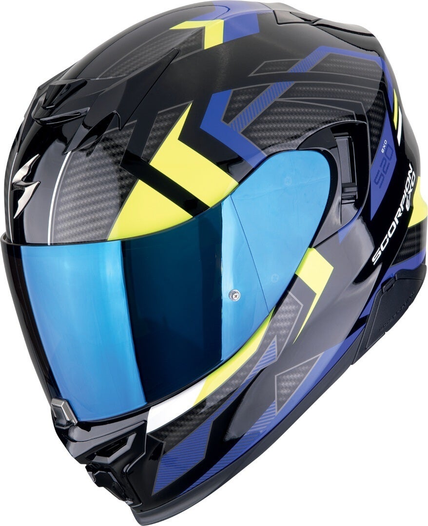 Scorpion EXO-520 Evo Air Sensus Casco nero/blu/giallo S (55/56) Figura 1