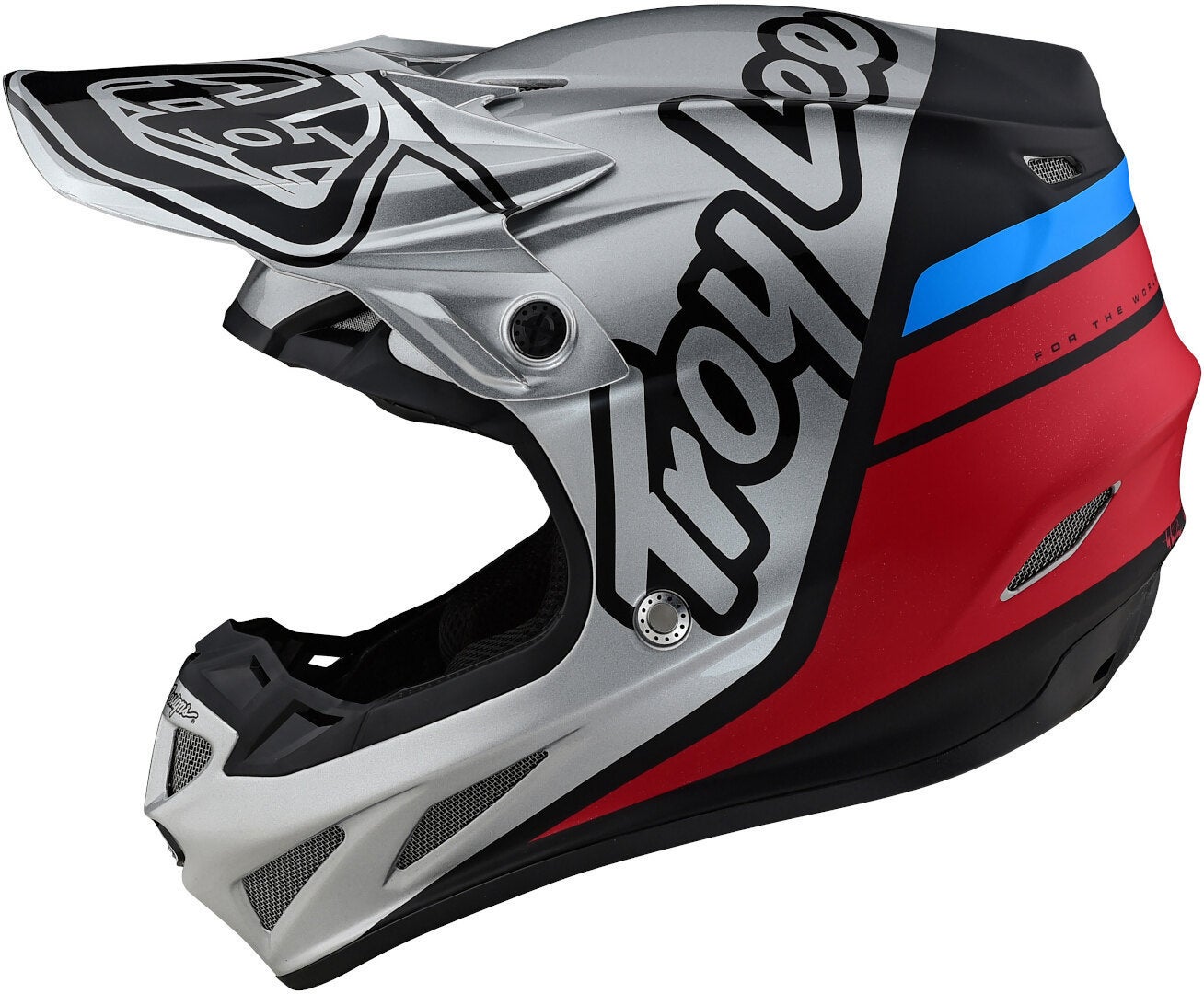 Troy Lee Designs SE4 Silhouette MIPS Casco Motocross nero/argento/rosso M Figura 8