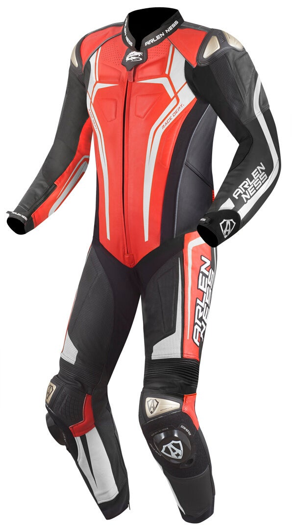 Arlen Ness Sugello 2 One Piece Motorcycle Leather Suit black/red/white 60 Figure 1