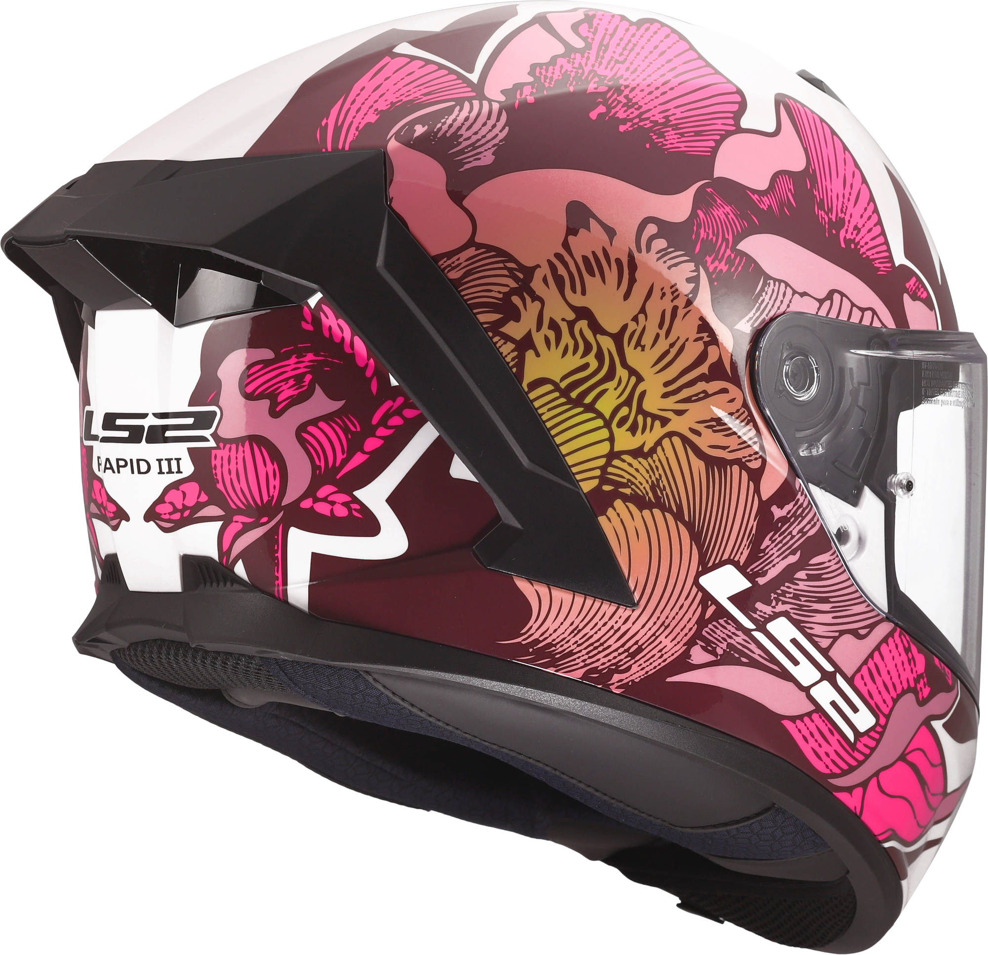 LS2 FF820 Rapid III Poppies Casque Blanc/Rose S (55/56) Figure 5