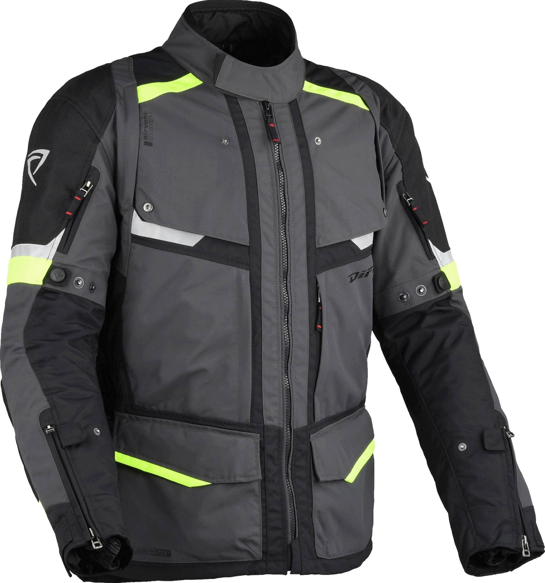 DIFI Atacama Aerotex Motorcycle Textile Jacket grey/yellow 3XL Figure 1