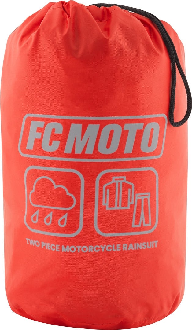 FC-Moto Urban Rain Kit Two Piece Motorcycle Rain Suit black/red M Figure 3