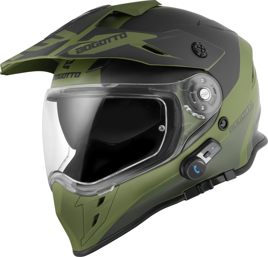 Bogotto H331 BT Tour EVO Bluetooth Casque d’enduro Noir mat/vert XL Figure 2