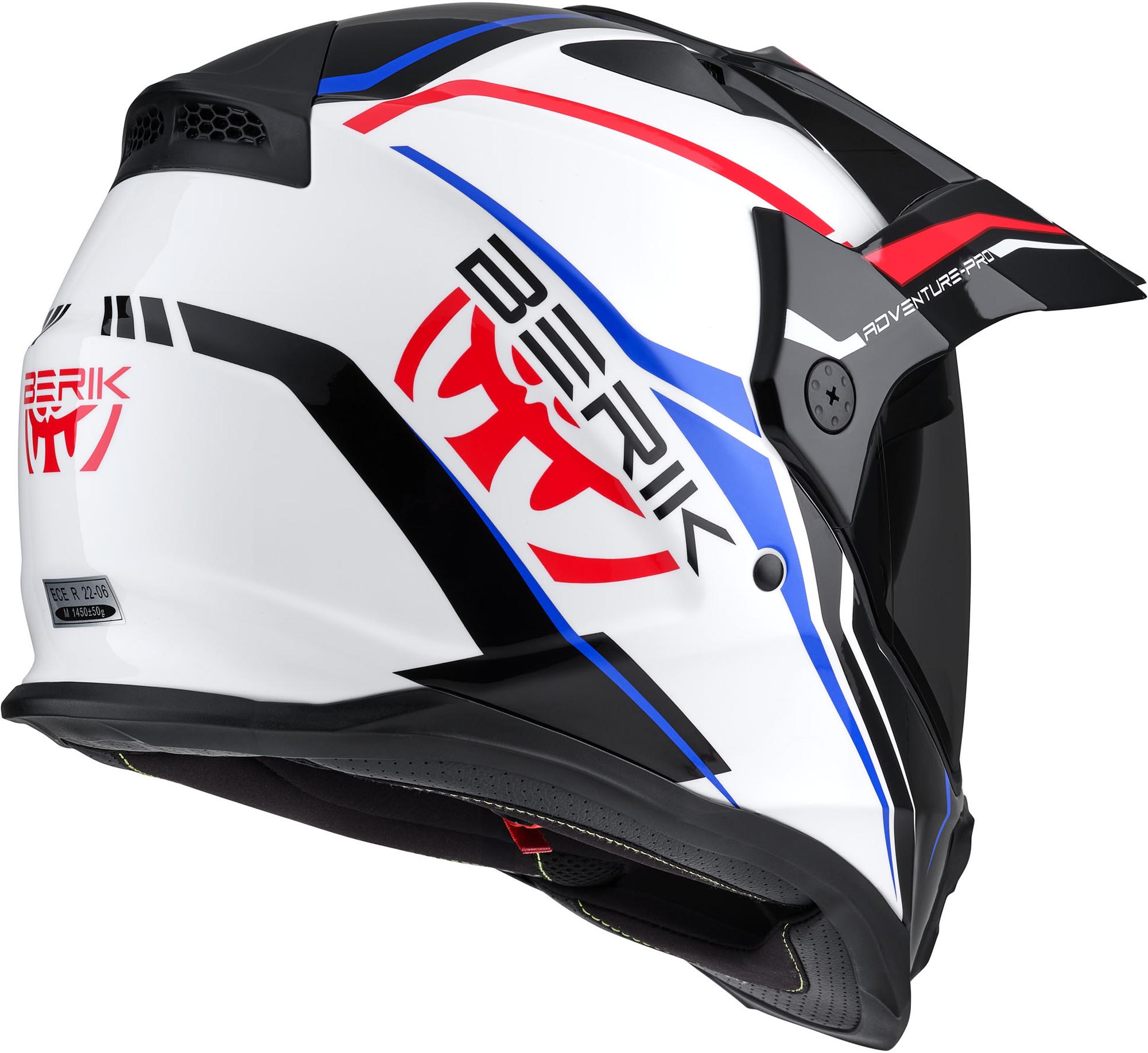 Berik MX313 Volstom Adventure Pro Enduro Helm weiß/blau/rot L Abbildung 5