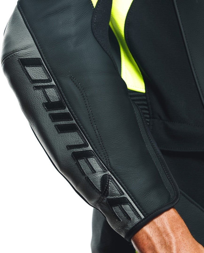 Dainese Avro 4 2-delt motorcykel læderdragt sort/grå/gul 52 Figur 8