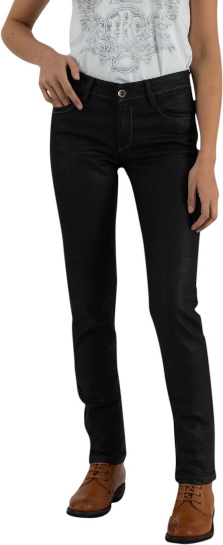 Rokker RT Mid Waist Slim Dame Motorcykel Jeans Sort 32/32 Figur 4