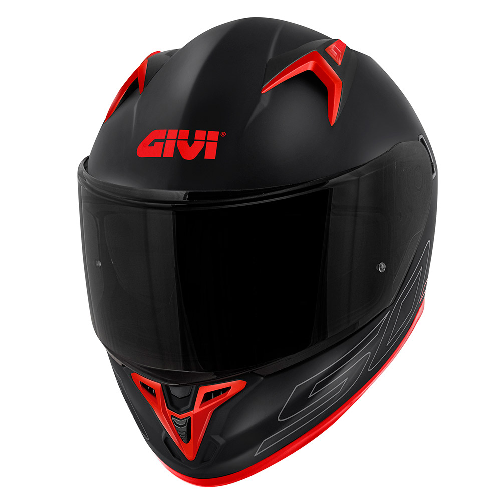 GIVI 50.9 Sport Basic Atomic Casco nero opaco/argento/rosso L Figura 1