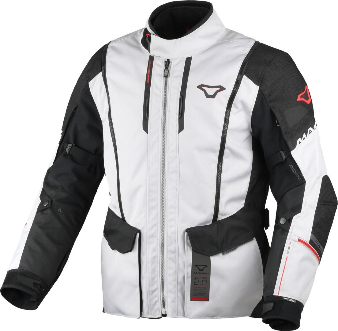 Macna Air Hybrid 2.0 waterproof Motorcycle Textile Jacket light grey/black/red XL Figure 1