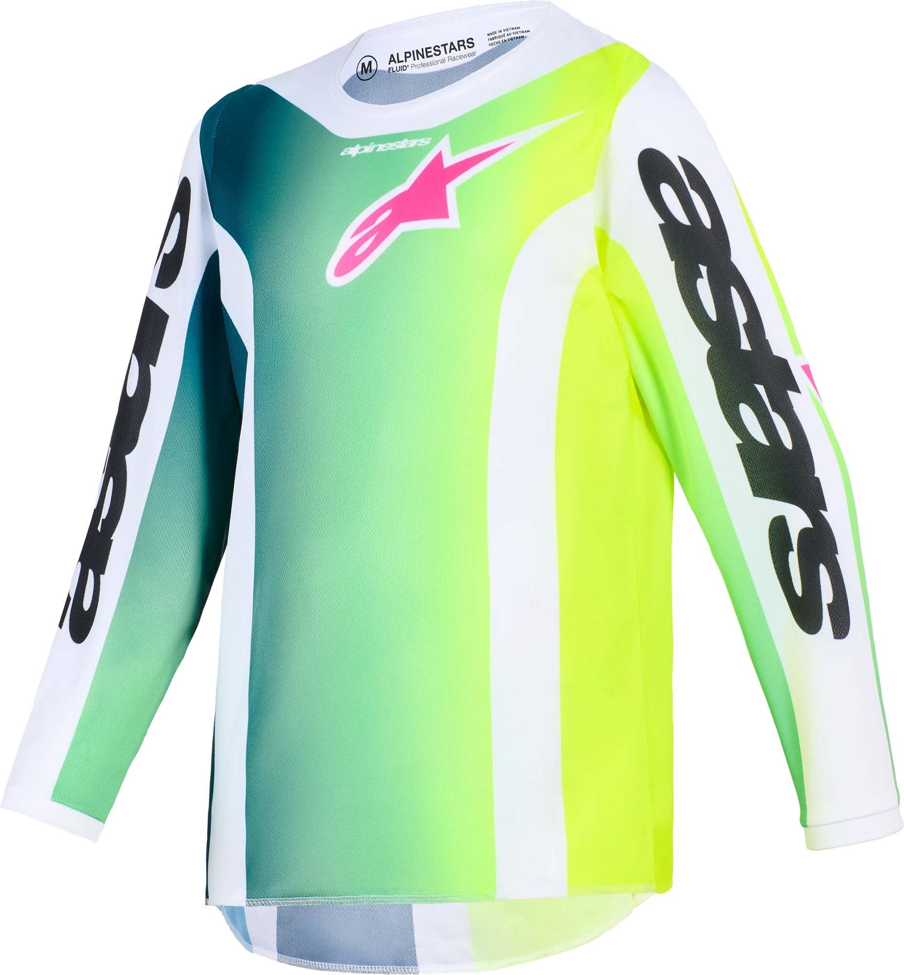 Alpinestars Fluid Portl Motocross trøje til børn grøn/hvid/sort M Figur 1