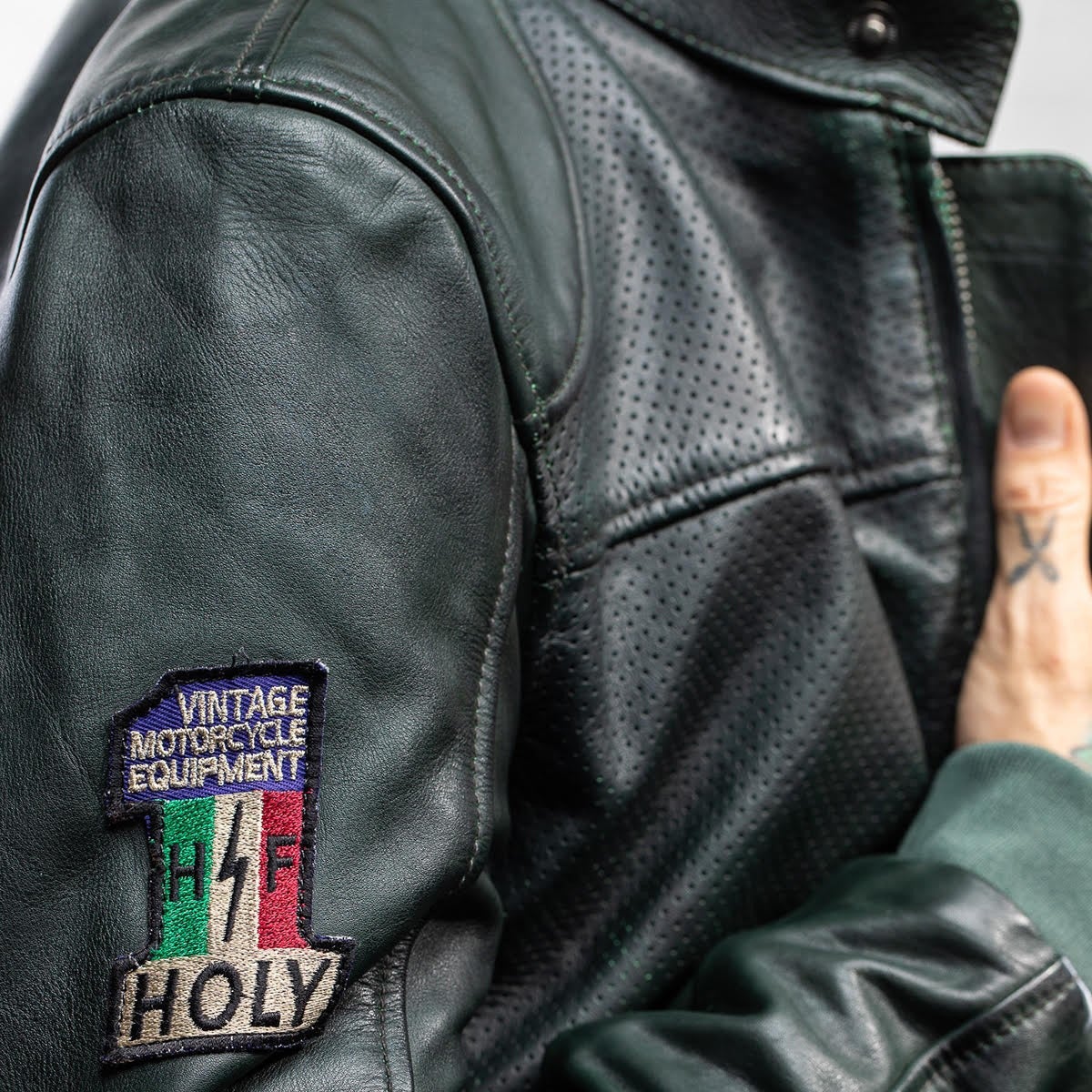 HolyFreedom Due Blouson de moto en cuir Vert foncé 3XL Figure 11