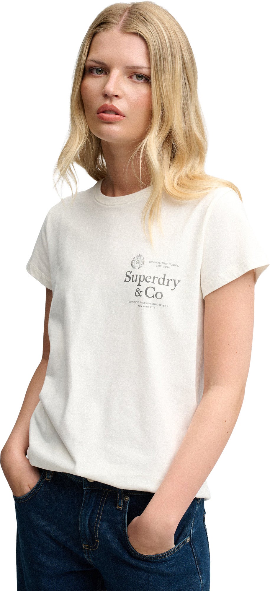 Superdry & Co Luxe Casual Classic Γυναικείο μπλουζάκι Κρέμα ΧΣ Γράφημα 7