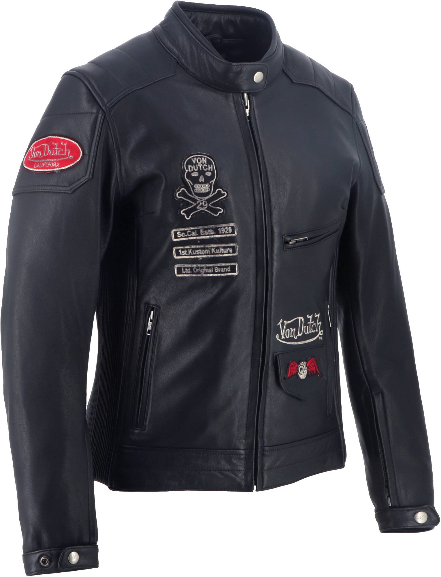 Von Dutch X Helstons Pretty Giacca in pelle da moto da donna nero 2XL Figura 2