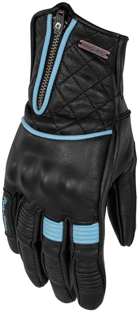 Rusty Stitches Lilly Ladies Motorcycle Gloves black/blue S Figure 1