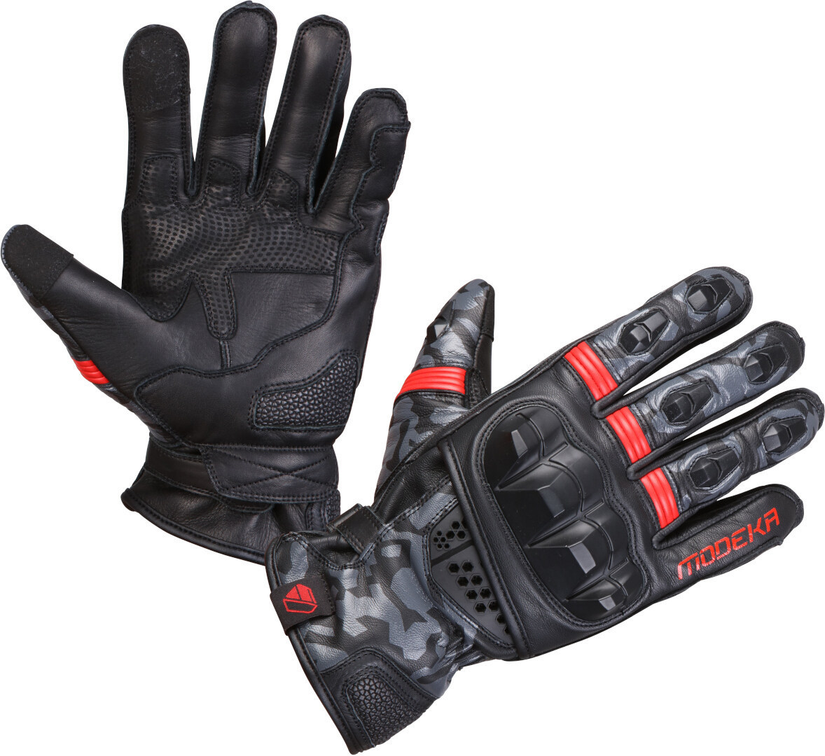 Modeka Valyant Motorrad Handschuhe schwarz/rot 9 Abbildung 1
