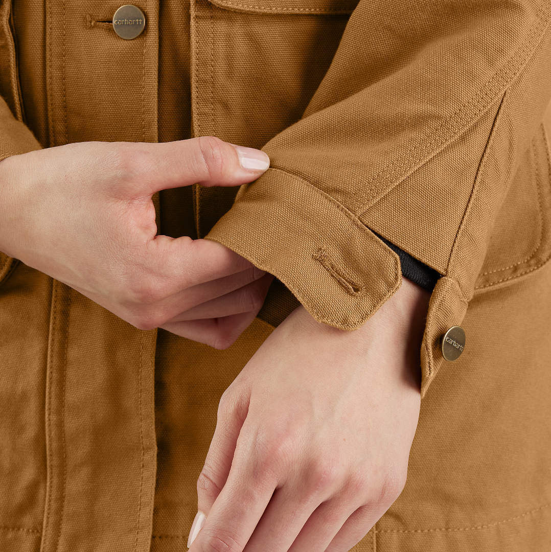 Carhartt Loose Fit Weathered Duck Ladies Coat brown M Figure 5