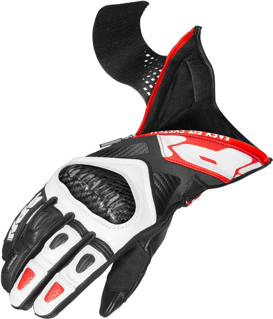 Spidi Carbo Fit Motorcykel handsker sort/hvid/rød M Figur 4