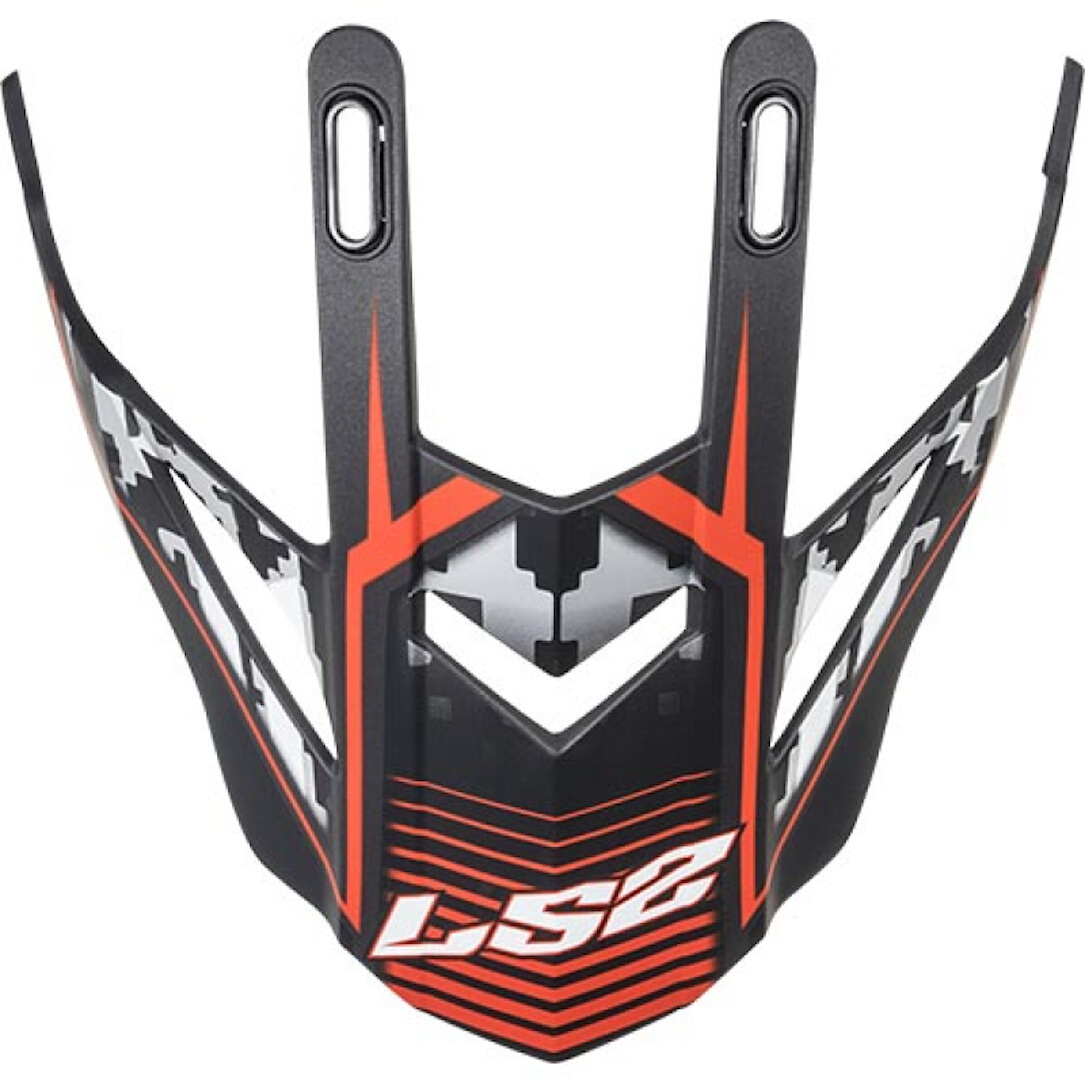 LS2 MX436 Pioneer Hjälm Topp Svart matt/röd Figur 1