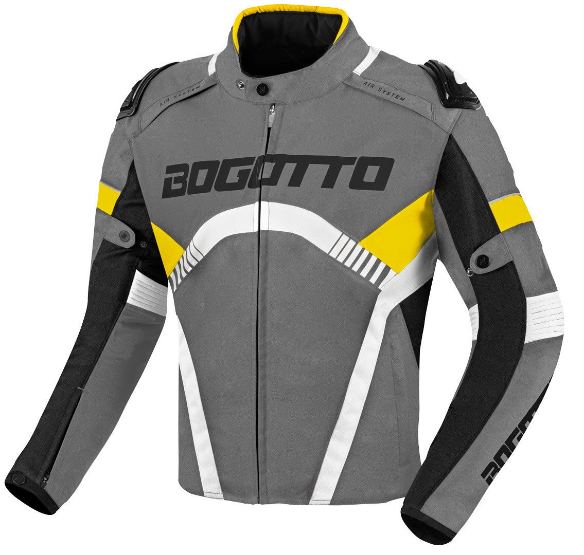 Bogotto Boomerang Waterproof Motorcycle Textile Jacket grey/yellow 3XL Figure 1