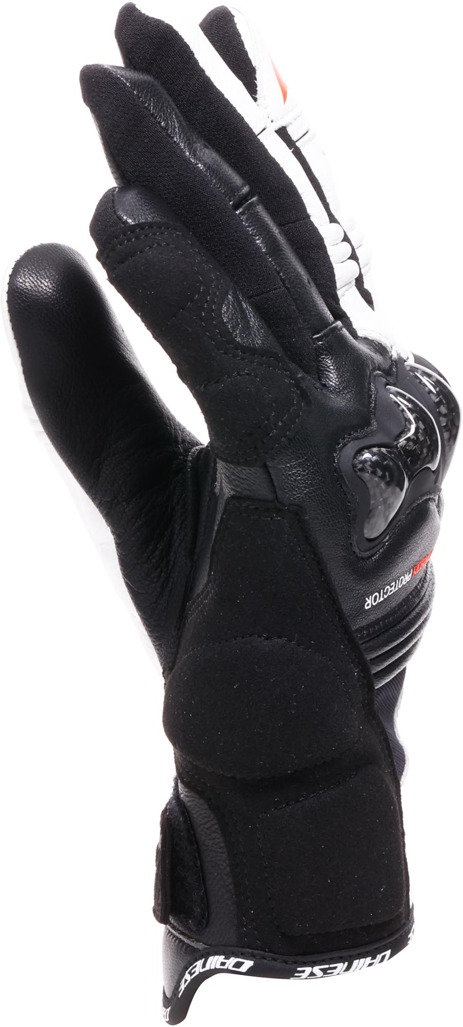 Dainese Reacto Carbon Short Dames Motorhandschoenen zwart/wit/rood S Figuur 4