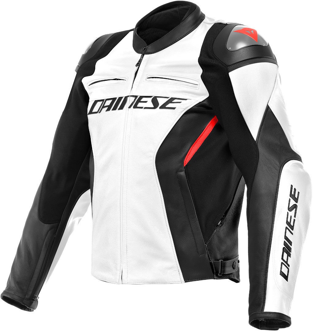 Dainese Racing 4 Motorcykel læderjakke hvid/sort 46 Figur 1