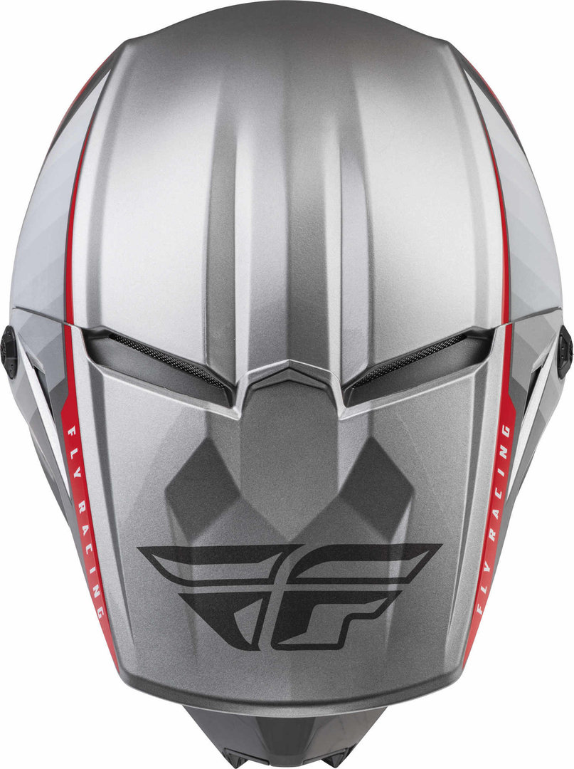 Fly Racing Kinetic Drift Youth Cască de motocross Gri/Roșu Y/M (49/50) Figura 2