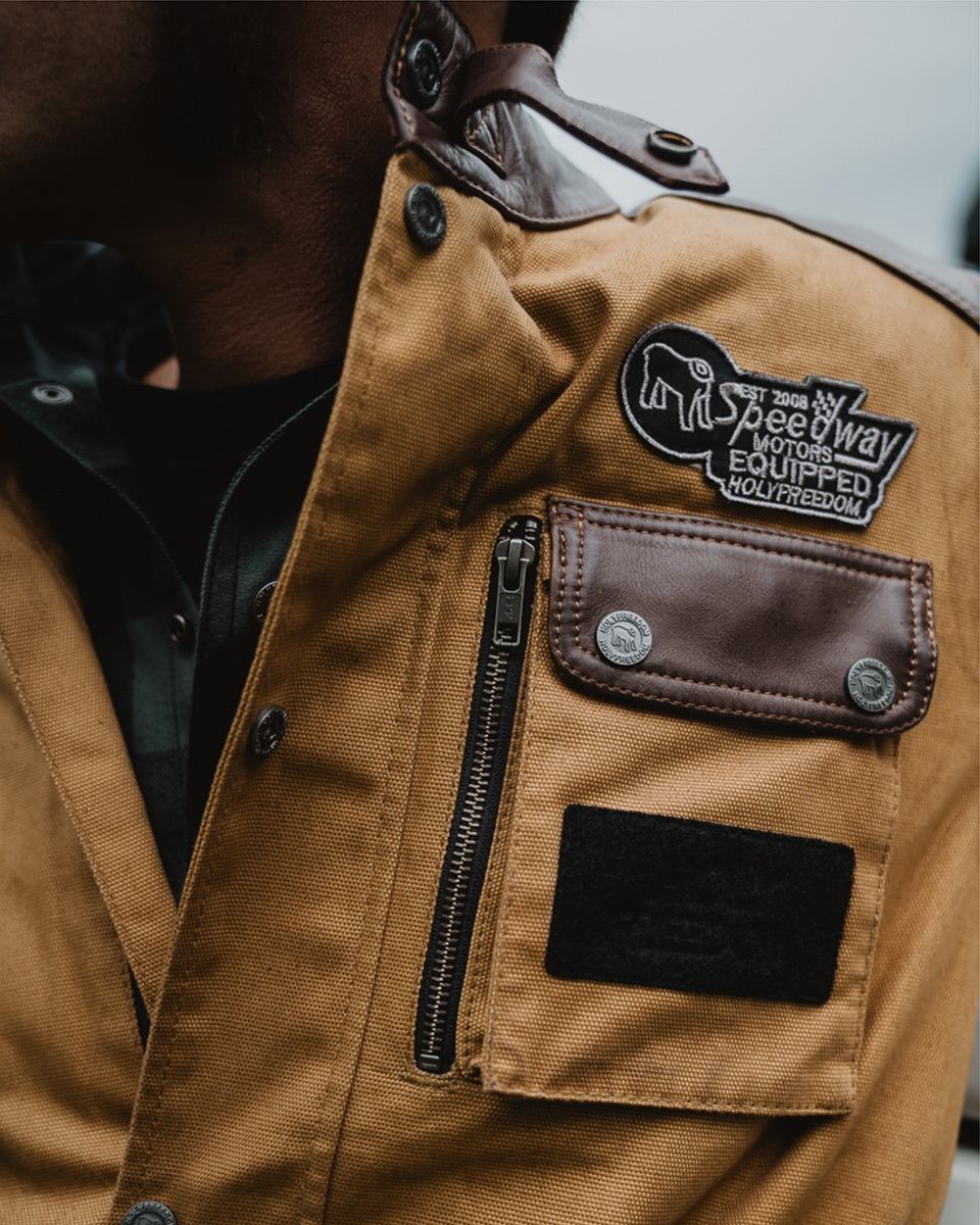 HolyFreedom Quattro Waxed Evo Motorrad Textiljacke hellbraun (camel) L Abbildung 10
