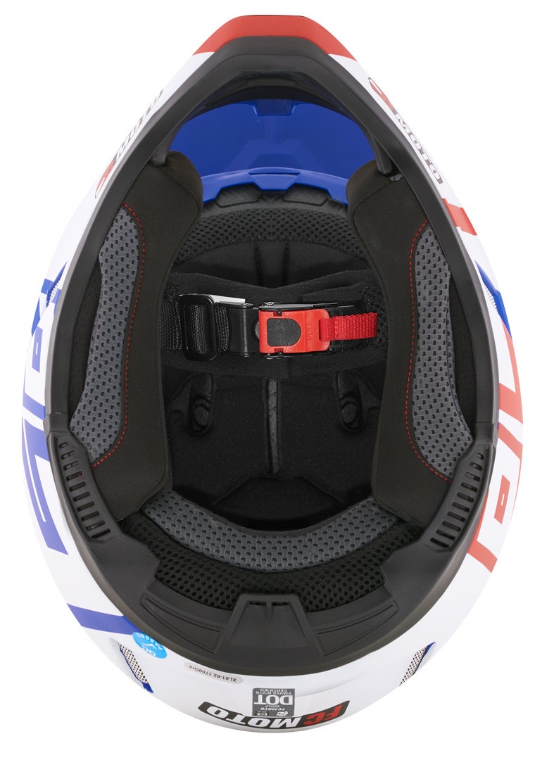 FC-Moto Merkur Flex Casco Motocross blu/rosso/bianco S Figura 9
