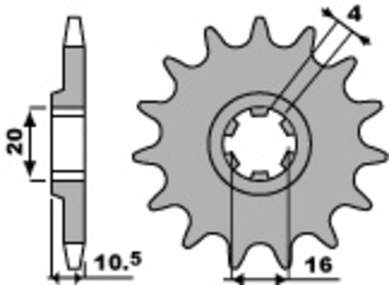 PBR Pinionul standard din oțel față 799 - 428 Figura 2