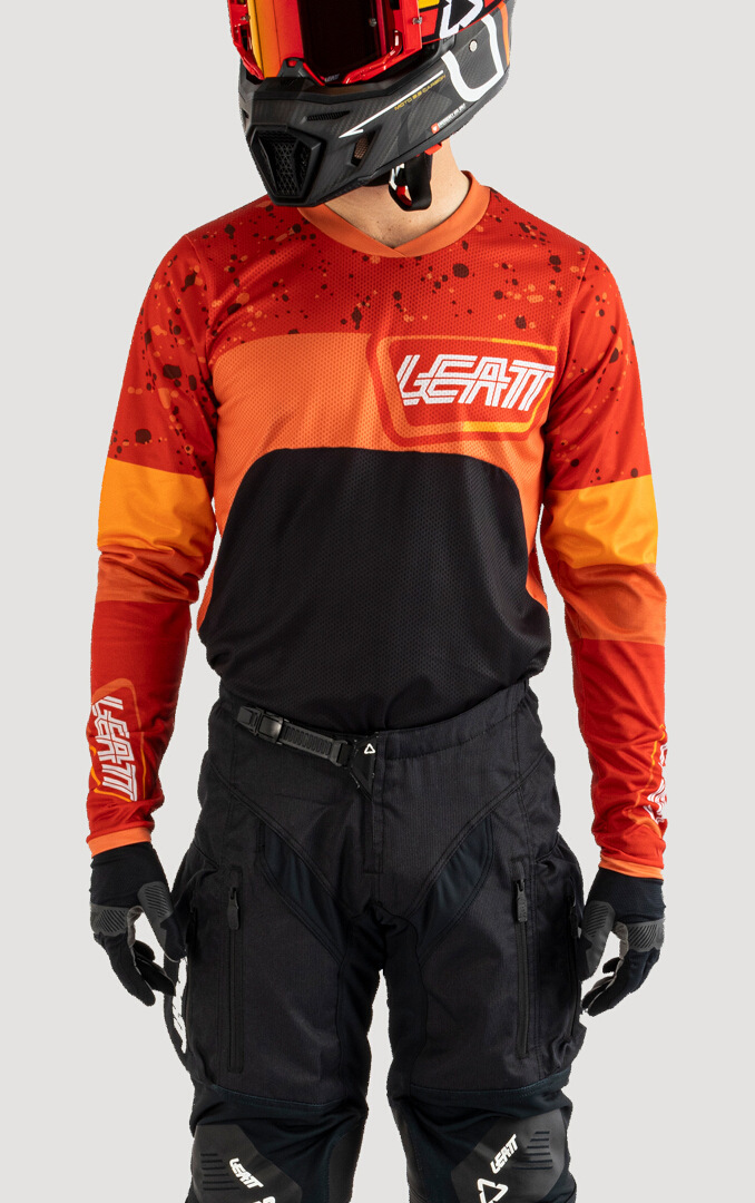 Leatt 4.5 Enduro Patch 2025 Motocross tröja svart/orange XL Figur 3